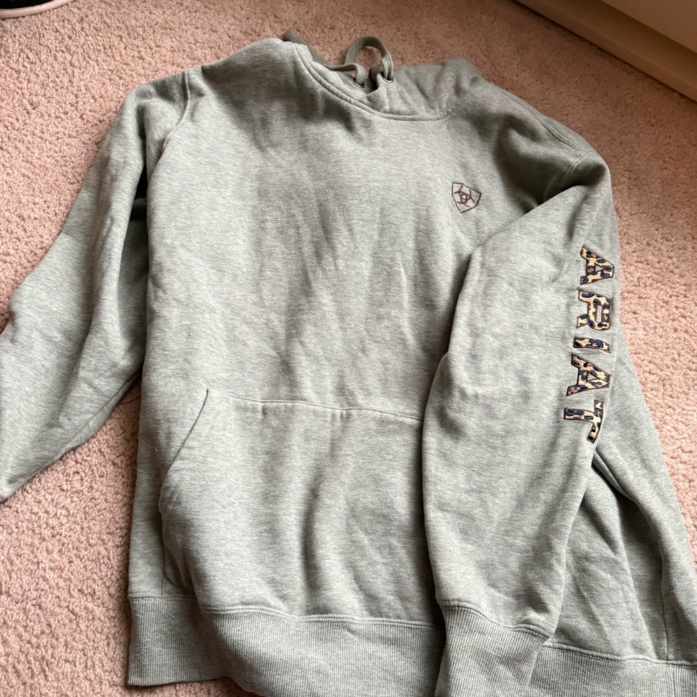 Ariat Sage Green with cheetah print Hoodie